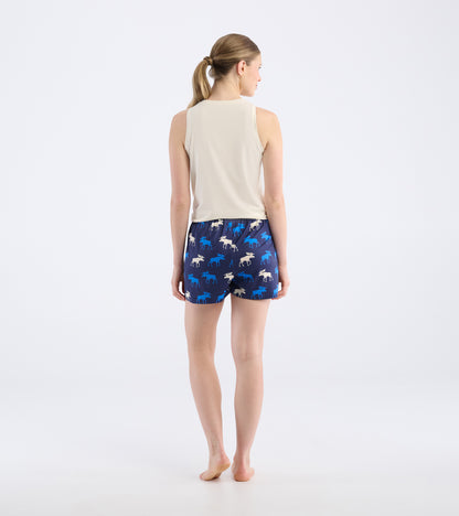 Women's Blue Moose Polyknit Pajama Shorts