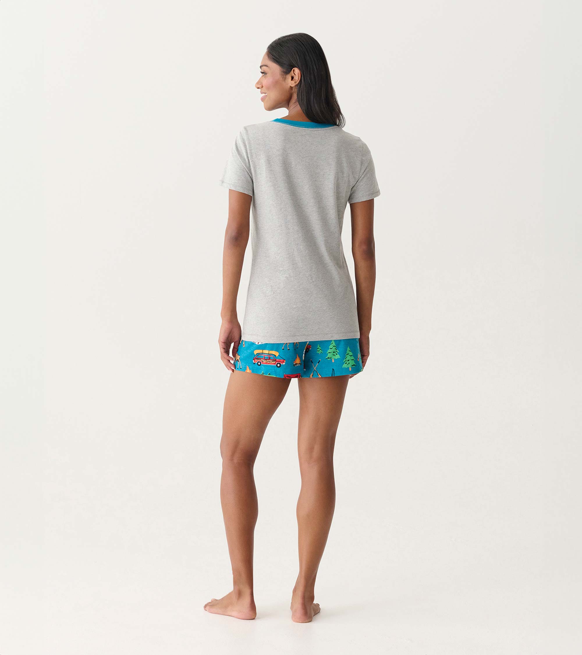 Women's Retro Camping Pajama Shorts