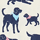 View Bandana Labs Women's Cotton Sleep Shorts - Blue and pink dog illustrations on a light background