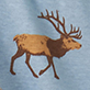 View Women's Northern Wilderness Pajama Shorts - Brown elk with large antlers on a blue background