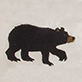 View Black Bears on Natural Women's Cotton Sleep Shorts - Black bear silhouette with brown nose on a light background