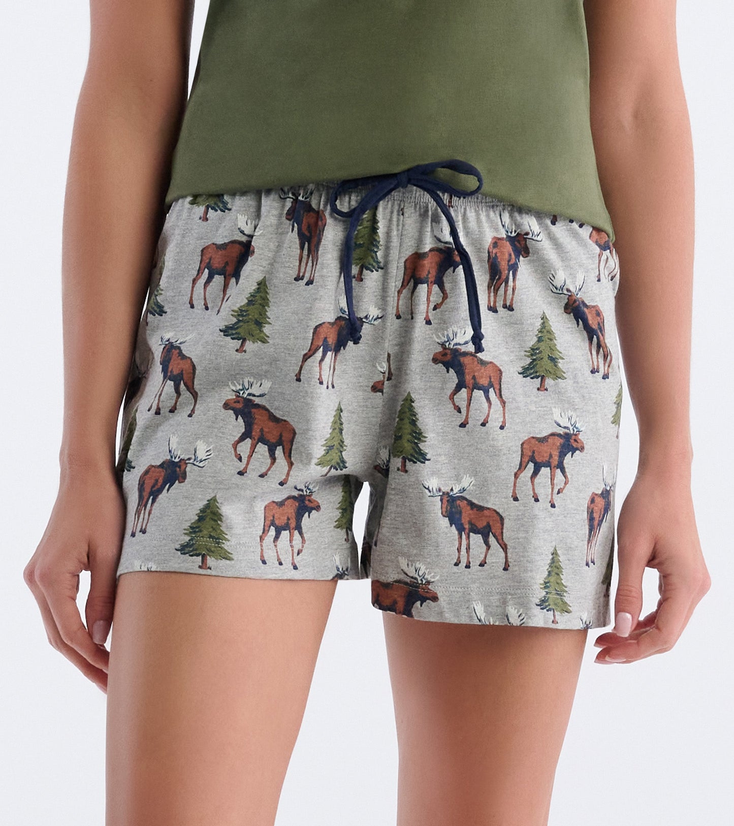Women's Wild Moose Cotton Pajama Shorts