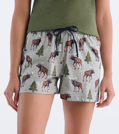 Women's Wild Moose Cotton Pajama Shorts