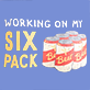View Six Pack Men's Boxer Briefs - Blue graphic with text "WORKING ON MY SIX PACK" and a six-pack of beer bottles