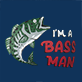 View Men's Bass Man Boxer Brief - Blue graphic with a fish illustration and the words "I'M A BASS MAN" in red and white