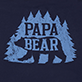 View Woods Papa Bear Men's Boxer Briefs - Blue bear silhouette with the words "PAPA BEAR" on a dark background