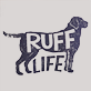 View Ruff Life Men's Boxer Briefs - Purple dog outline with the words "RUFF LIFE
