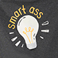 View Smart Ass Men's Glow in the Dark Boxer Briefs - Light bulb illustration with the words "smart ass ?" on a dark background