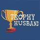 View Men's Trophy Husband Men's Boxer Briefs - Gold trophy with blue ribbon and text 'TROPHY HUSBAND' on a blue background