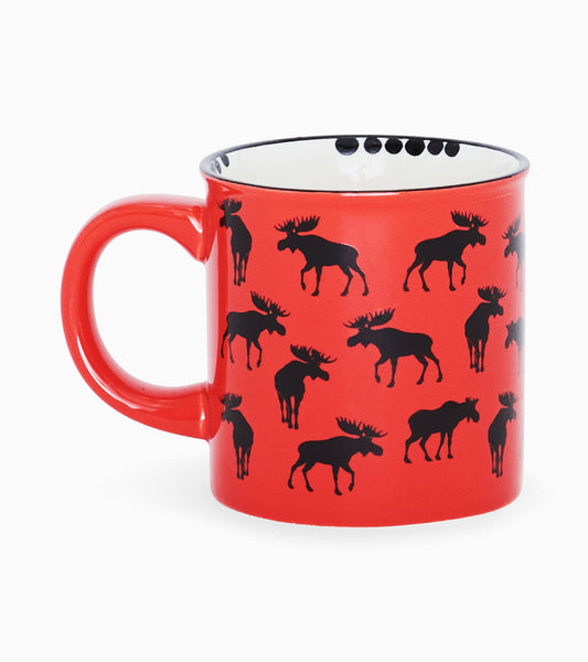 Moose on Red Ceramic Camping Mug