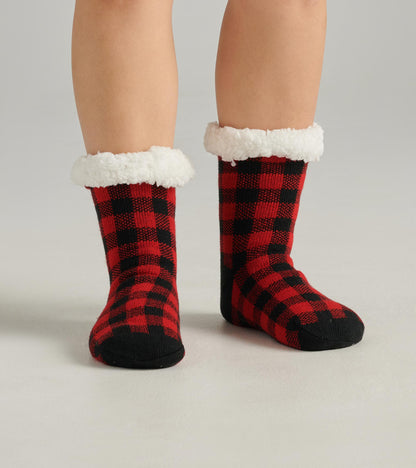 Buffalo Plaid Women's Sherpa Lined Cabin Sock