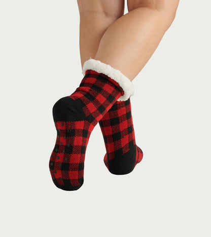 Buffalo Plaid Women's Sherpa Lined Cabin Sock
