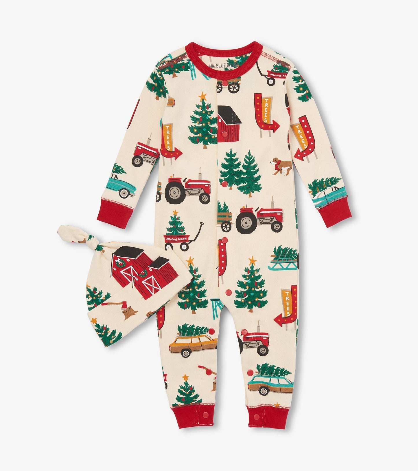 Baby Christmas Tree Farm Sleeper & Hat