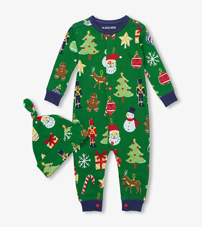 Baby Papercut Christmas Sleeper & Hat