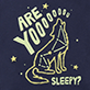 View Are You Sleepy Baby Bodysuit & Hat - Wolf howling at the moon with text "Are You Sleepy?