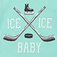 View Baby Pink Hockey Night Bodysuit with Hat Baby pink swatch with crossed hockey sticks and skates, 'ICE ICE BABY' text