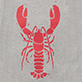 View Lobster Baby Bodysuit & Hat - Red lobster illustration on a gray textured background
