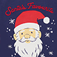 View Baby Santas Favourite Bodysuit with Hat Navy swatch with Santa face, red script text, and white snowflakes and stars