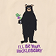 View Baby Hucklebeary Bodysuit & Hat - Black bear holding flowers, with text reading “I’ll be your huckleberry”