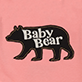 View Baby Girls Pink Baby Bear Bodysuit & Hat - Black bear silhouette with the words "Baby Bear" on a pink background