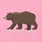 View Baby Girls Forest Animals Bodysuit & Hat - Brown bear silhouette on a pink background