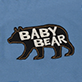 View Baby Boys Blue Baby Bear Bodysuit & Hat - Brown bear silhouette with the words "BABY BEAR" on a blue background