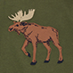 View Baby Boys Wild Moose Bodysuit & Hat - Brown moose with antlers on an olive green background