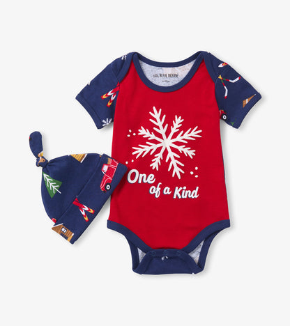 Baby Winter Cabin Bodysuit With Hat