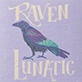 View Raven Lunatic Reusable Swedish Dish Cloth - Illustrated raven with the words "Raven Lunatic" in pale lettering