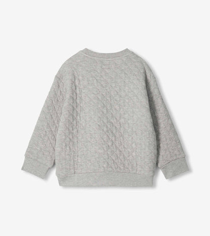 Boys Athletic Grey Quilted Pullover