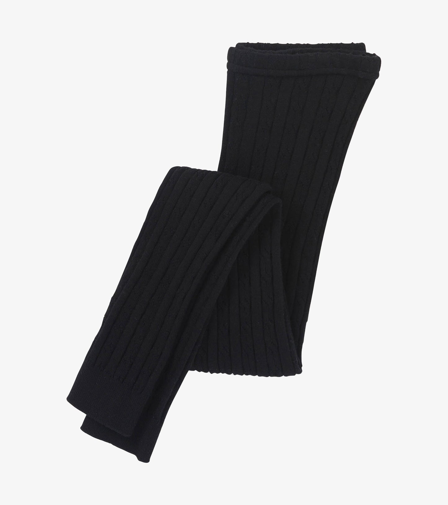 Girls Black Cable Knit Leggings