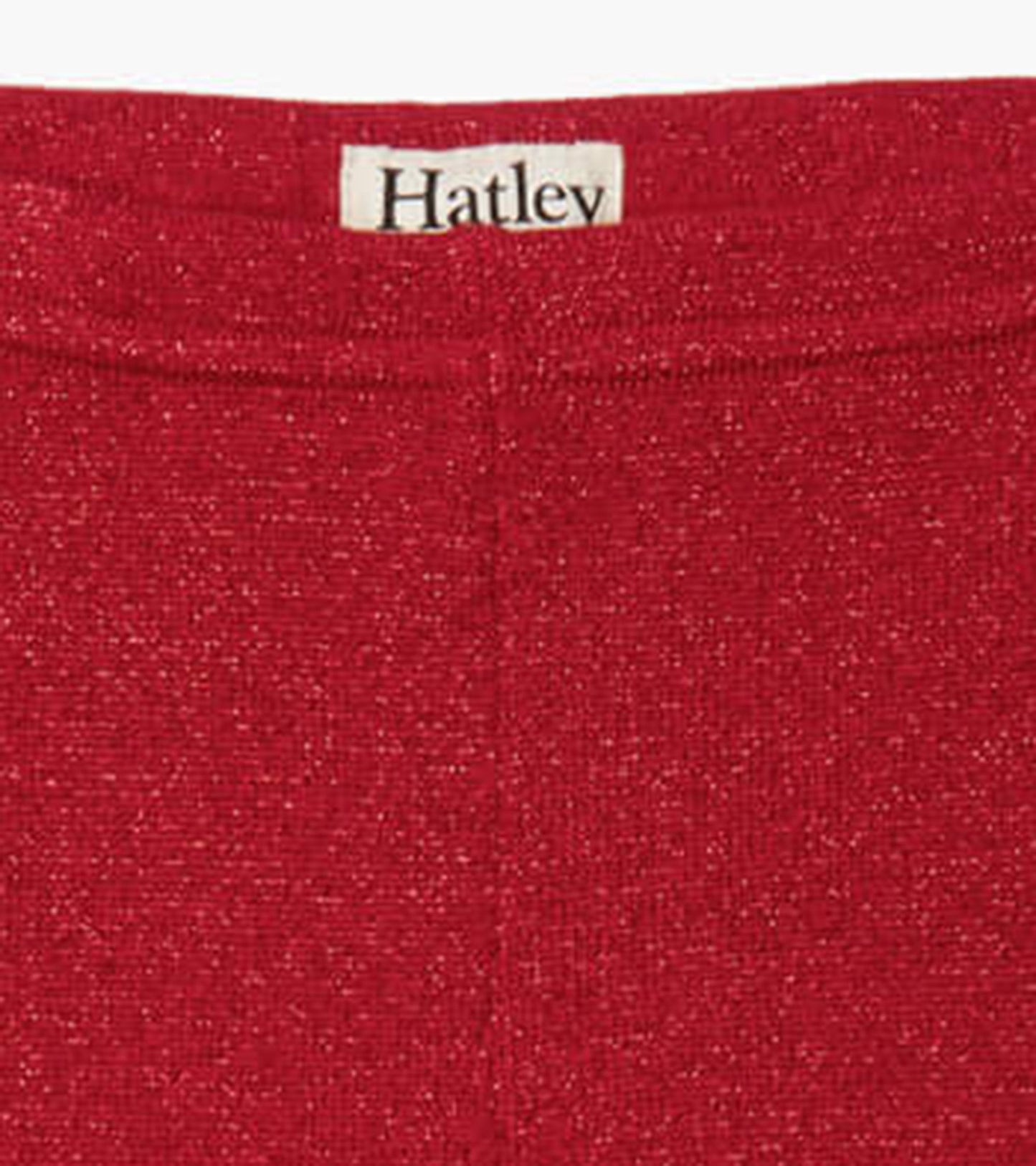 Girls Red Shimmer Knit Leggings