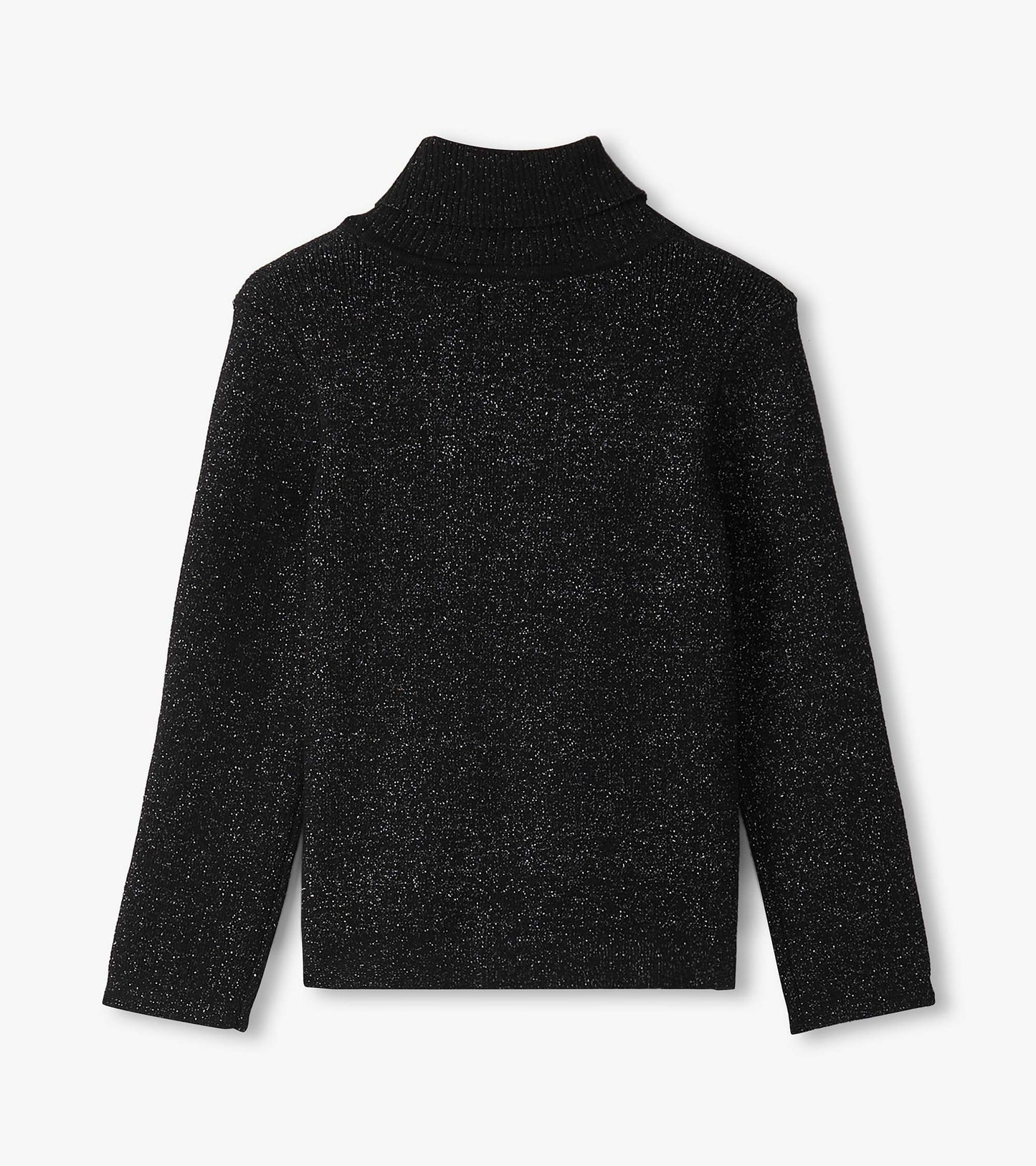 Girls Black Glitter Turtleneck
