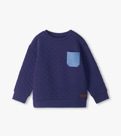Boys Patriot Blue Quilted Pullover
