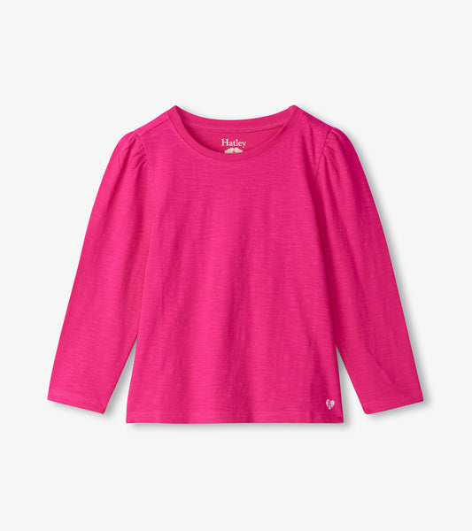 Girls Pink Long Sleeve Graphic Tee