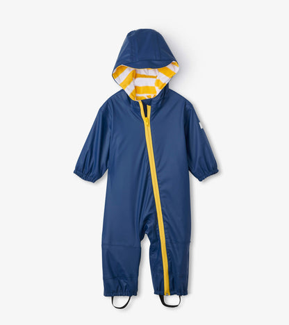Baby Navy Terry Lined Rain Suit