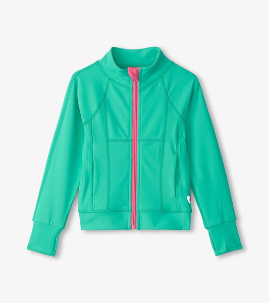 Girls Aqua Green Active Jacket