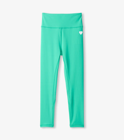 Girls Aqua Green Active Leggings