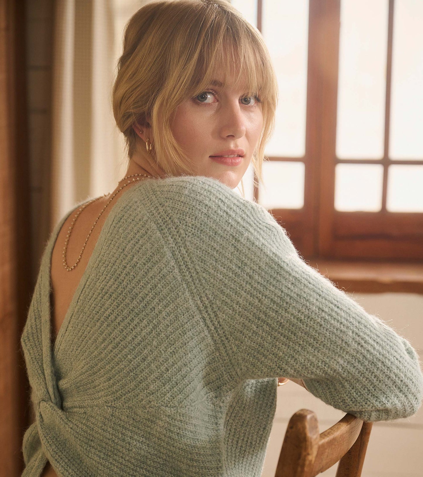 Cross Over Sweater - Sage Green