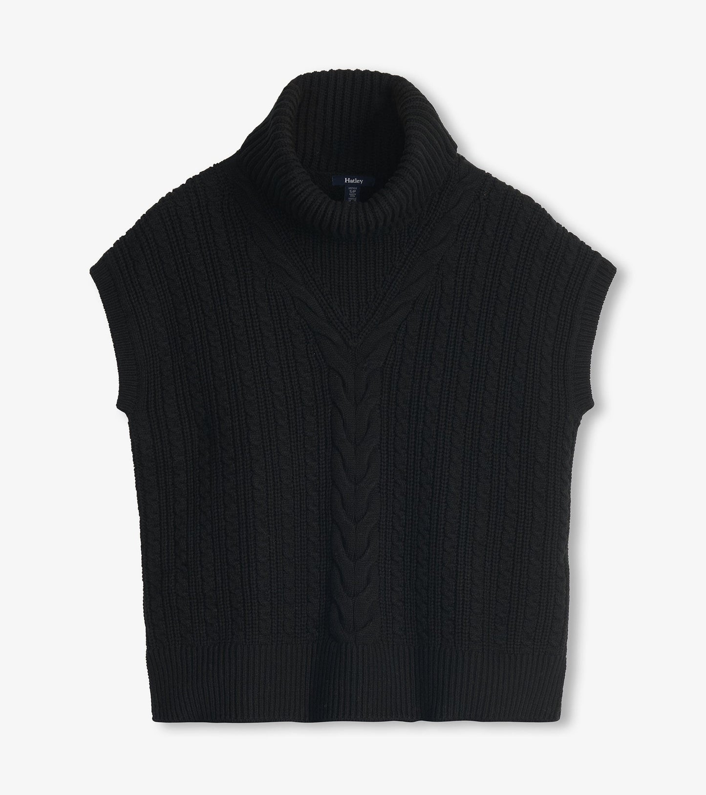 Cable Knit Vest - Black Caviar