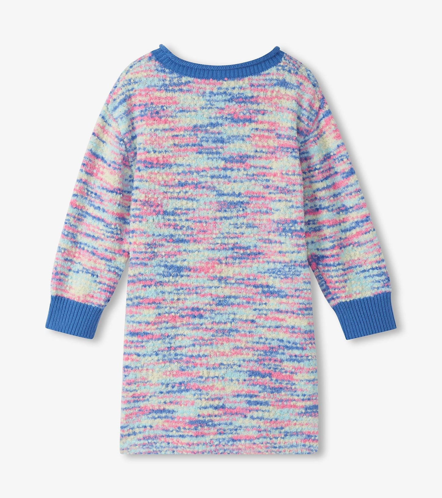 Girls Blue Boucle Sweater Dress