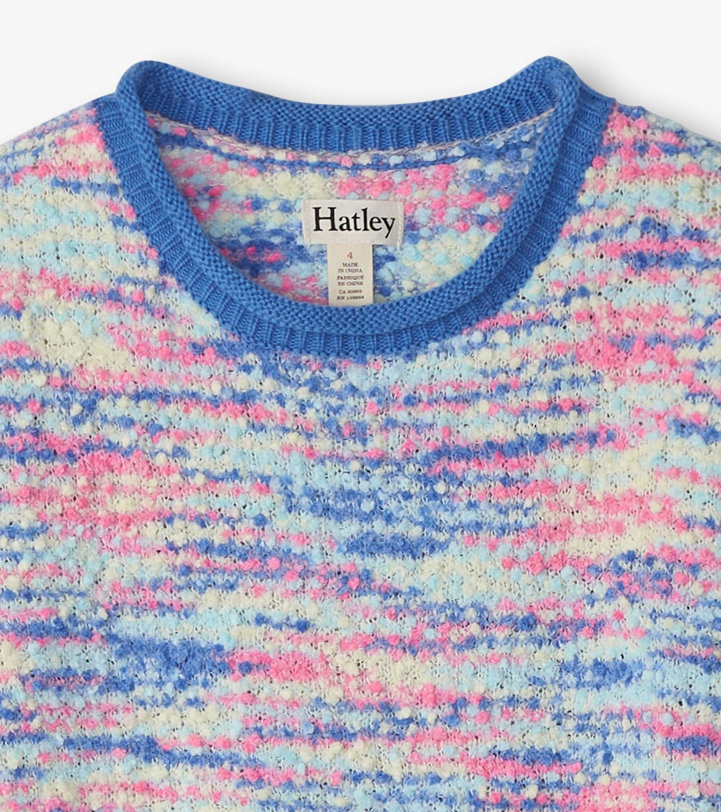 Girls Blue Boucle Sweater Dress