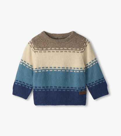 Baby & Toddler Boys Blue Combo Crew Neck Knit Sweater