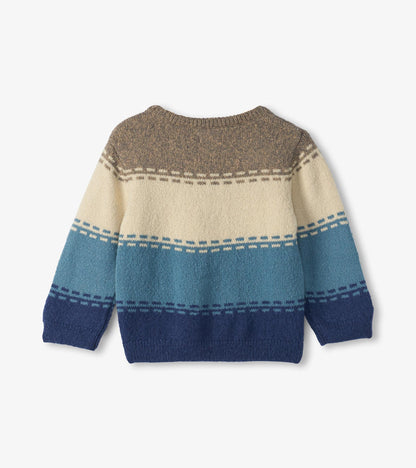 Baby & Toddler Boys Blue Combo Crew Neck Knit Sweater