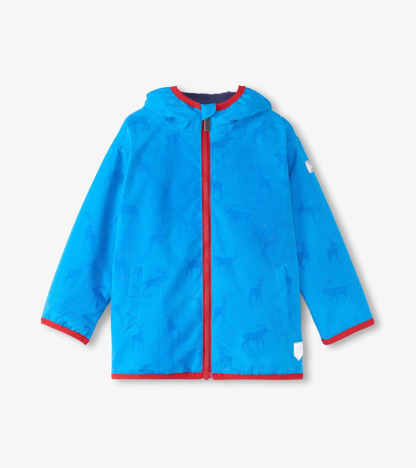 Boys Blue Elks Zip-Up Lightweight Rain Jacket