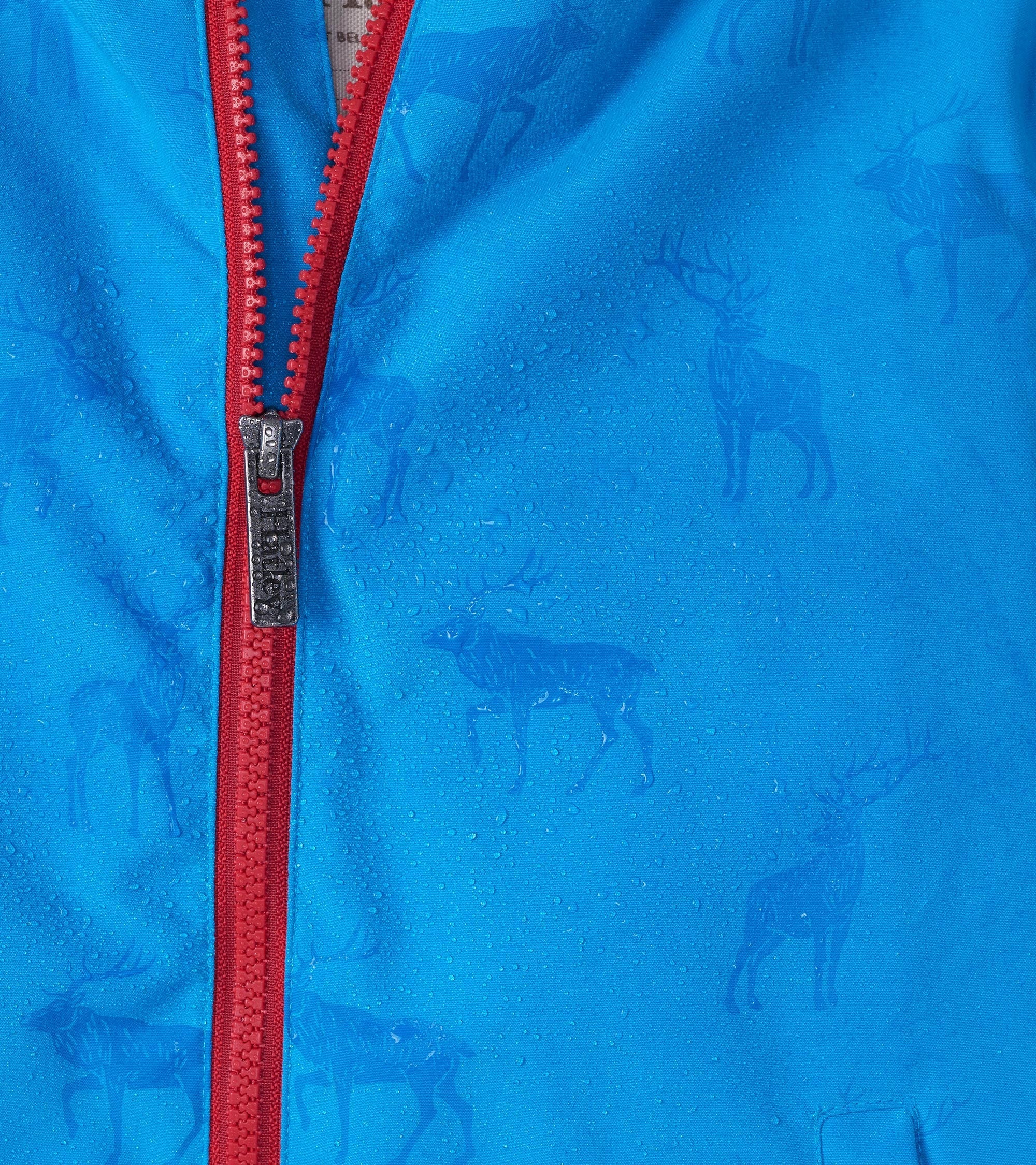 Boys Blue Elks Zip-Up Lightweight Rain Jacket