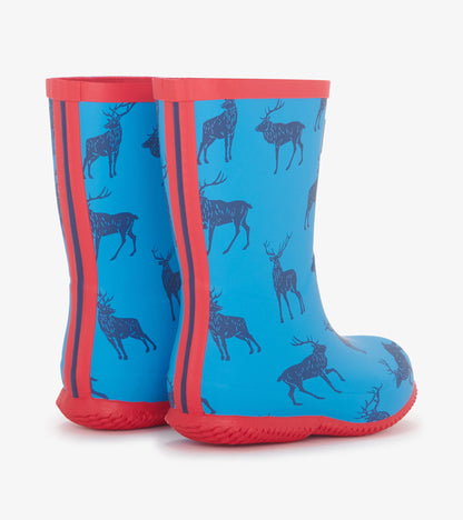 Boys Blue Elks Packable Rain Boots