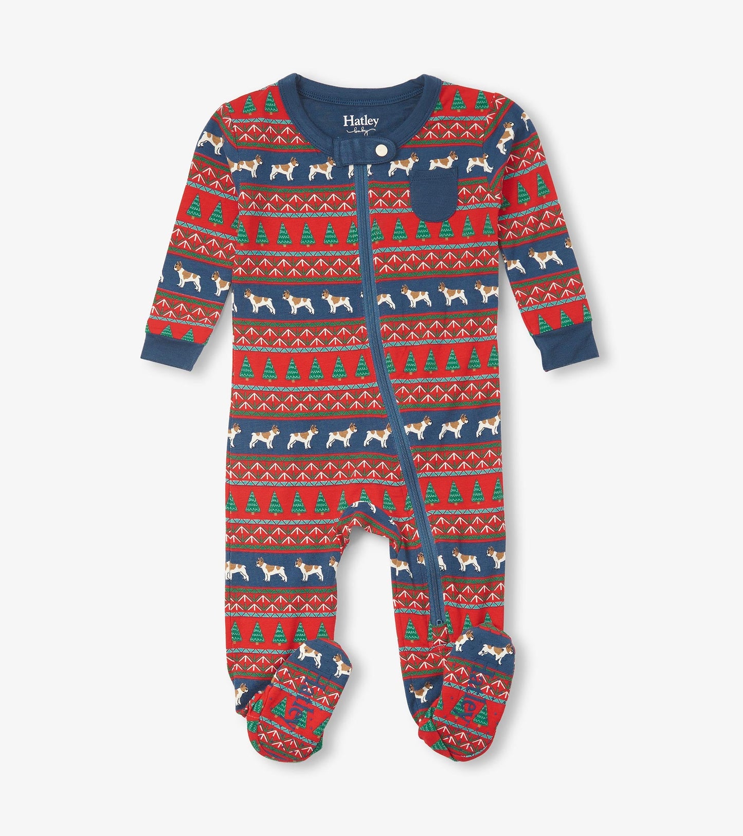 Baby Bulldog Fair Isle Bamboo Footed Sleeper