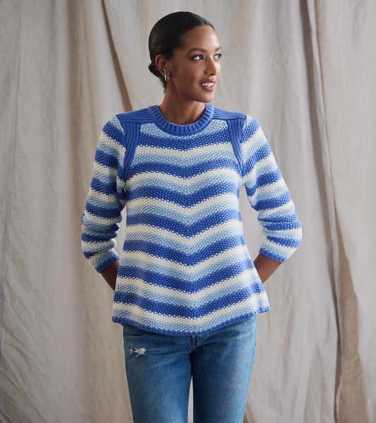 Chevron Swing Sweater - Navy Blue