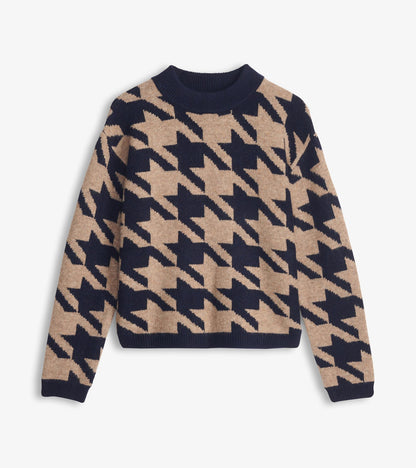 Carmi Pullover - Large Houndstooth